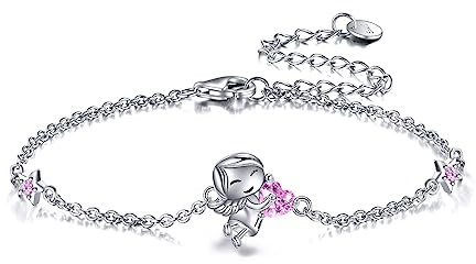 VONALA Einhorn Faultier Engel Hase Armbänder Mädchen 925 Sterling Silber Süßer Armband Schmuck (Engel)