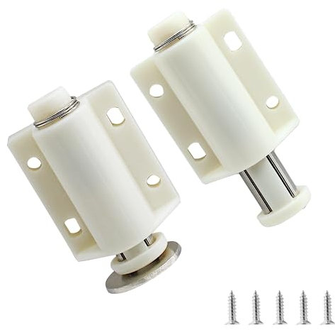 Kyuionty 2 Stück magnetischer Touch-Verriegelung, Schrank-Druckverschluss, Magnetverschluss, Hardware für Küche, Schrank, Schubladen, Schranktür (weiß)