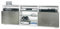 Vladon TV-Board Granada, Lowboard mit 2 Türen und 6 offenen Fächern, Korpus Weiß matt, Fronten in Beton dunkel Optik (146 x 54 x 35 cm)