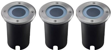 Ledvion - 3X Spots LED Encastrés Ronds, IP67, GU10, Câble de 1m, Éclairage Extérieur, Éclairage de Terrasse
