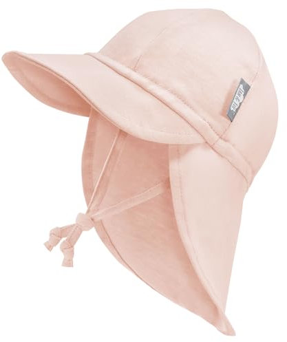 Jan & Jul Baby-Strandhut für Mädchen mit Sonnenschutz (Hellrosa, Größe XS: 0-3 Monate)