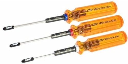 MIP MIP9602 metrischer Sechskantschlüsselsatz der 2. Generation, 1,5 mm, 2,0 mm und 2,5 mm, pulverbeschichtet, mechanisch