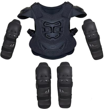 Okiyakusama 5 pezzi per bambini armatura per moto Dirt Bike Gear equipaggiamento protettivo per tutto il corpo protezione per il torace ginocchiere gomitiere, S