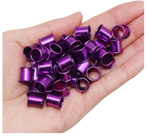 CHAASDEOM Der Taubenring Träger for Nutztiere, Länge 10 mm, helle Farben, Aluminiumring for Geflügelfußmarken, praktisch und langlebig(Purple)