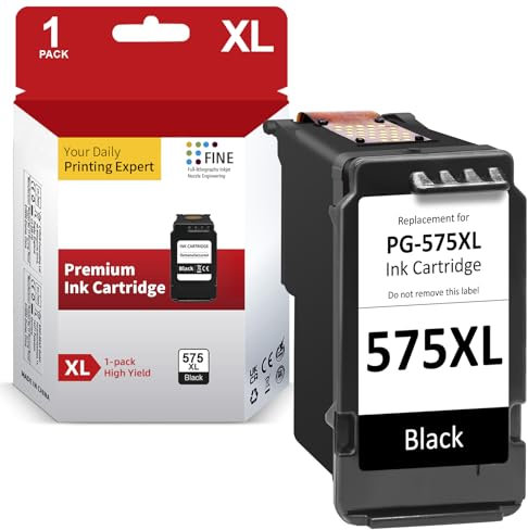 575XL Schwarz kompatibel für Canon PG-575XL Druckerpatrone, Hochkompatibel für Canon PIXMA TS3550i, TS3551i, TR4750i, TR4751i | 575 XL Tintenpatrone | 1er Pack | Premium Kompatibilität