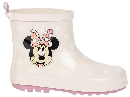 MINNIE MOUSE CERDÁ Life's Little Moments | Bottes de Pluie pour Filles fabriquées en Caoutchouc imperméable avec Semelle antidérapante - Bottes Luvia Minnie Design Rose de Disney Minnie, Rose, 26 EU