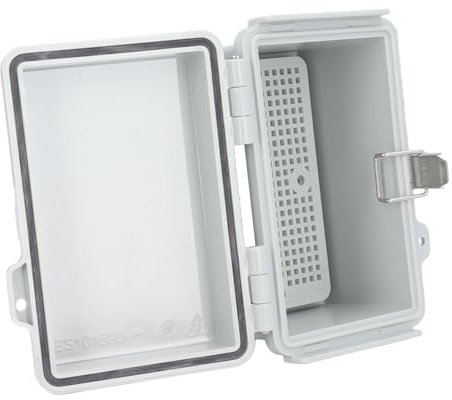 Outdoor Electrical Box IP67 ABS Plastic Enclosure Mounting Plate Stainless Steel Hinge Junction Box Includes Grid Mounting Plate for Irrigation Lighting Electronics