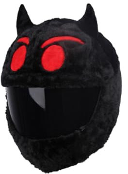 Motorradhelm Stoff-Cover für Motorradhelm Motorrad Helm Überzug Lustiger Helm-Überzug für Motorradhelme gegen Staub, Stöße & Kratzer Personalisierte Passend für Vollhelme(Kleiner Dämon)