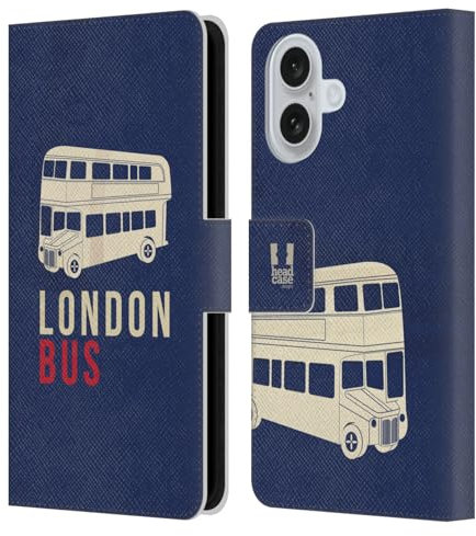 Head Case Designs London Bus Das Beste Von London Leder-Wallet-Hülle Kompatibel mit Apple iPhone 16