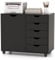 COSTWAY Mobile File Cabinet, 5 Drawers Lateral Stationery Storage Organiser Chest with Wheels and Door, Home Office Printer Stand Side Filing Cupboard (Black, 79 x 39 x 65cm)