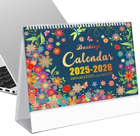 Desktop-Kalender 2025–2026, Kunst-Stehkalender, Planer, Januar 2025 – Dezember Juni 2026, -Desktop-Dekoration
