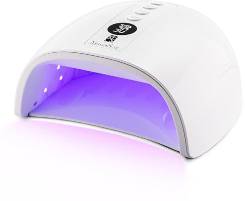 MelodySusie Cordless UV Nail Lamp with 3 Timers & Smart Sensor, P-Plus30G Rechargeable UV Light Cures All Gels, Especially Builder, Hard, Extension, Acrylic & Chrome Gel Polishes White