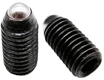 Kugelstößel Federstößel Stellschraube, 2 Stück M3 M4 M5 M6 M8 M10 M12 Schwarz 304 Edelstahl Innensechskant Kugelkolben Grub Punkt Stellschraube Bolzen(Black,16MM-M10)