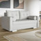 MOTIVENA Viena 2 Sitzer Sofa mit Schlaffunktion, Schlafsofa 160 cm Breit, Sofa 2 Sitzer, 2er Sofa, Sofa Klein, Keine Couch, Schlafsofa 2 Sitzer, Taschenfederkern (H3), Boucle Sofa Milch (Weiß)
