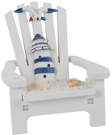 Garneck Strandkorb Dekoration Mini-hausstuhlmodell Desktop-Dekoration Holzstuhldekore Miniatur-stuhlmodell Miniatur-stuhlverzierungen Aus Holz Mini-strandkorb- Miniaturstuhl Harz