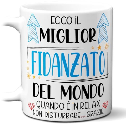 STAMPATEK Taza de regalo para San Valentín para él, mejor novio, idea de regalo para novio, compañero, Navidad, aniversario, compromiso, taza de desayuno, mejor novio del mundo en relajación – MUG201