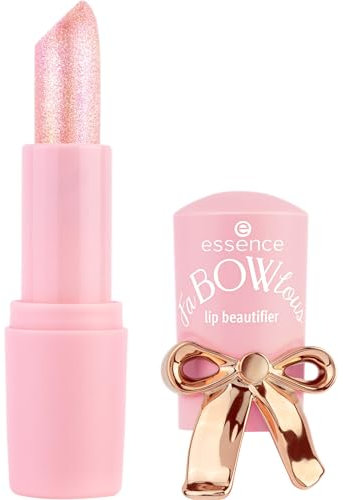 essence FaBOWlous lip beautifier, Lippenbalsam, Nr. 01, Pink, mit Vitaminen, pflegend, mit Ölen, natürlich, vegan, ohne Parabene, ohne Mikroplastikpartikel, Nanopartikel frei, 1er Pack (3g)