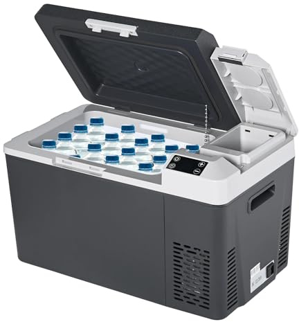 Refrigerador portátil de 12 V y 23 L, control de aplicación, para coche, refrigerador, congelador, batería utilizable para camping, viajes, caravana, camión