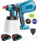 Akku Farbsprühsystem,Kompatibel mit Makita 18V Akkus, Elektro HVLP Lackierpistole mit 3 Düsen, 3 Spritzmuster,1000ml Farbsprühgerät,Hohe Leistung，zum Streichen (2x3000mAh Akku)