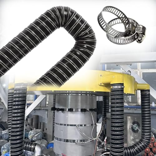 Flexibler HVAC-Lüftungsschlauch mit Klemmen, 3–10 Zoll hitzebeständiger Silikonkanal für Growzelte, Abgassysteme, Schwarz und Rot, 5 Zoll Durchmesser, 13 Fuß Länge