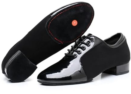 Scarpe da ballo standard uomo, scarpe sala, traspiranti, con tacco basso, suola morbida, for esercizi, tango, danza moderna, sport Per Balli Latino-americani, Salsa