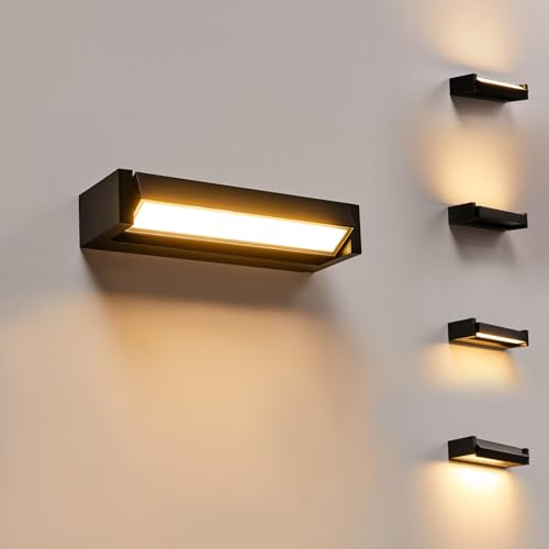 CELAVY Außenlampe Aussenlampe Wand Schwarz - LED Aussenleuchte Außenleuchte 350° Schwenkbar, IP65 Wandleuchte Wandlampe aussen, Aussenbeleuchtung Außenwandleuchte Ausenbeleutung Hauswand Terrasse