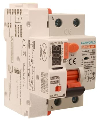 Interrupteur différentiel de réarmement automatique 32A, sauvetage type A 30 mA, 3 tentatives (10s/60s/300s), occupe 3 modules DIN, RCCB 1P+N 6 kA 220 V, affichage à LED