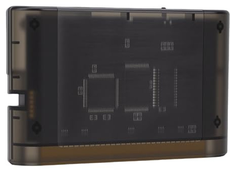 Topiky Carte de Jeu 4000 en 1 pour Mega Drive, Master System et 32X, avec Carte Mémoire de 8 Go et Prise en Charge MEGAKey, Adaptée aux Consoles de Jeux Originales MD1 MD2 MD3 CD X (Noir transparent)