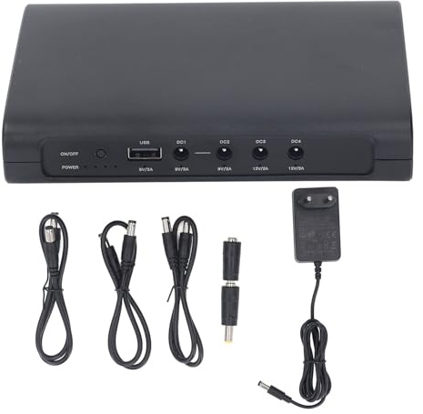 Power Bank con presa americana per registratore di impronte digitali e DSL - Alimentazione ininterrotta per modem router e telecamera di sicurezza, batteria di backup da 27000 mAh