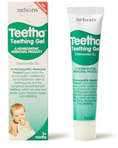 Teetha Teething Gel (15g), Babies 3 Months +, Helps Relieve Teething Symptoms, Baby Teether, Contains Chamomilla 12c, Baby Teething Gel, Homeopathic Medicinal Product