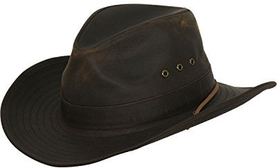 Outback Trading Unisex Adult's Korona Canyonland Durable Breathable Brown Cowboy Hat with Chin Cord, Brown, Medium
