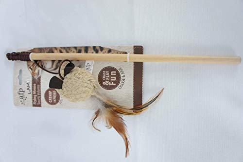 ALL FOR PAWS Lamb Flying Mouse Wand Toy
