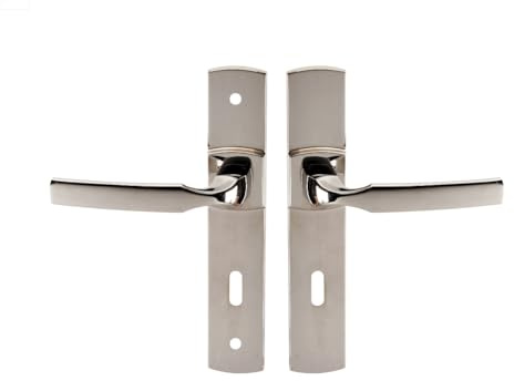 Vachette Türgriff-Set auf Platte ARTIS – Schlüssel-Version L für Zimmertüren und Büro – Abstand 195 mm – strapazierfähiges Zamak-Material – Platin-Finish