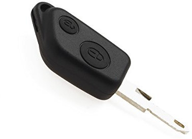 Jongo® Coque Clé Plip + Lame Compatible avec Peugeot 306 | Boitier Télécommande 2 Boutons sans Électronique | Remplacement Clé Auto avec Lame Vierge