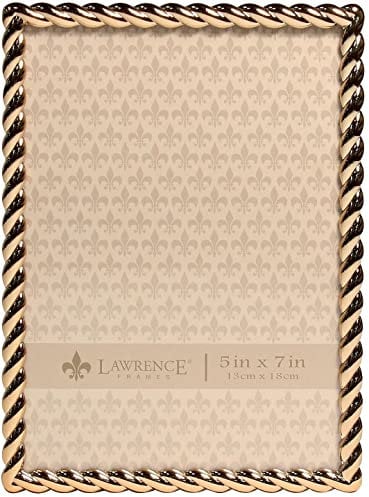 Lawrence Frames Rope Design Metal Frame, 5x7, Gold