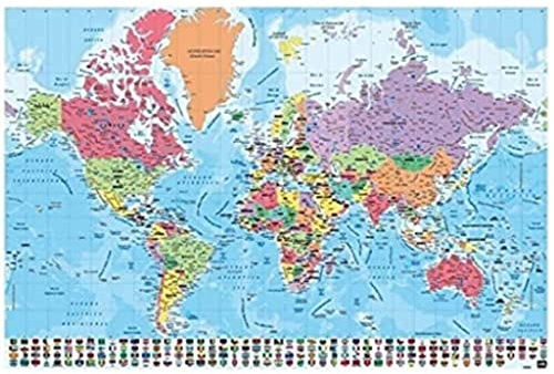 Grupo Erik Editores Karte Welt Pt physikalischen POLITICO – Poster, 61 x 91.5 cm