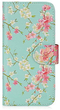 32nd Floral Series - Design PU Leather Book Wallet Case Cover for Samsung Galaxy J3 (2017) J330F, Designer Flower Pattern Wallet Style Flip Case With Card Slots - Spring Blue