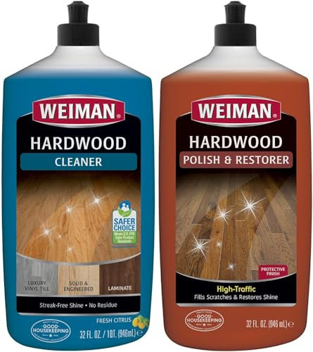 Weiman Hardwood Floor Cleaner and Polish - Hartbodenreiniger und Politur Combo - Parkettreiniger, Laminat- und Holzbodenreiniger - 2er Pack