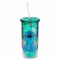 Silver Buffalo Disney Lilo and Stitch - Vaso alto de plástico con tapa y popote, diseño tropical, 20 onzas