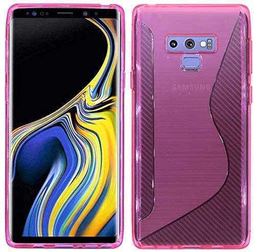 cofi1453® S-Line Hülle Bumper kompatibel mit Samsung Galaxy Note 9 (N960F) Silikonhülle Stoßfest Handyhülle TPU Case Cover Pink