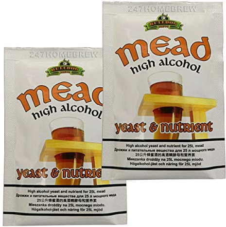 2X Bulldog Mead Yeast & Nutrient High Alcohol 28g for 20-25L