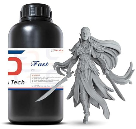 Siraya Tech Fast ABS-ähnliches 3D-Druckerharz 405 nm UV-härtendes Nicht Sprödes Hochpräzises 3D-Druck-Flüssigkeits Standard Photopolymer-Harz für LCD/DLP-3D-Druck (Grau, 1 kg)