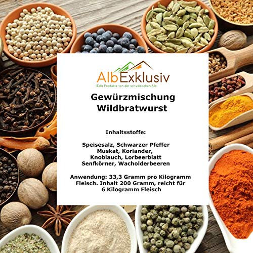 Gewürzmischung Wildbratwurst für 6 Kilo Fleisch Deutsche Handarbeit