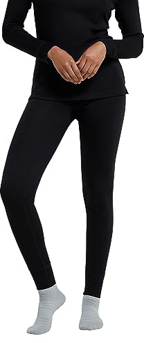 Mountain Warehouse Talus Women Thermal Baselayer Pants - Lightweight, Breathable & Quick Drying Ladies Leggings - for Travel, Hiking, Camping, Skiing, Snowboard Black Women's Size 24