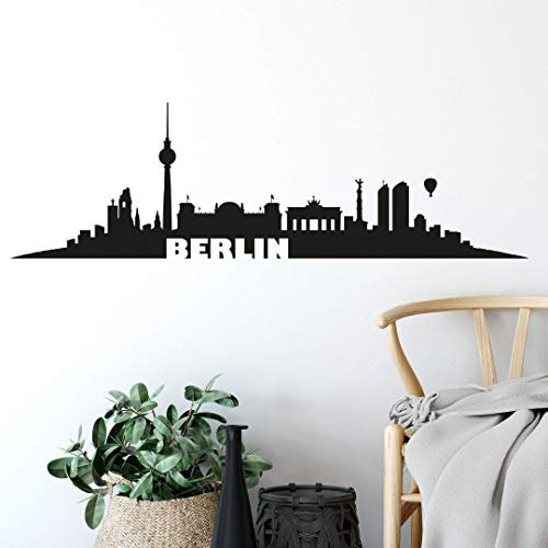 selbstklebendes Wandtattoo Berlin Skyline Wandsticker selbstklebend Fussball Fanartikel XXL Wandposter 120cm
