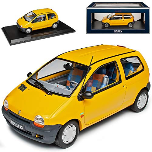 Renautl Twingo I Gelb mit Deko 1. Generation 1993-2007 1/18 Norev Modell Auto mit individiuellem Wunschkennzeichen