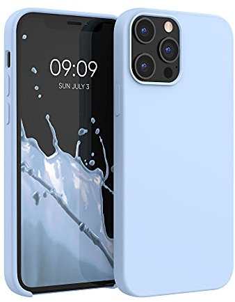 kwmobile Handyhülle für iPhone 12 Pro Max Hülle, für iPhone 12 Pro Max Case - Hülle Silikon - kabelloses Laden - Hellblau matt