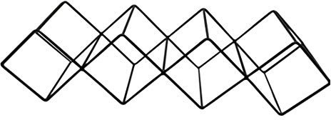 LaLe Living Portabottiglie Kaya in ferro nero per 7 bottiglie di vino con dimensioni 54 x 13 cm per conservare bottiglie di vino e acqua in design geometrico