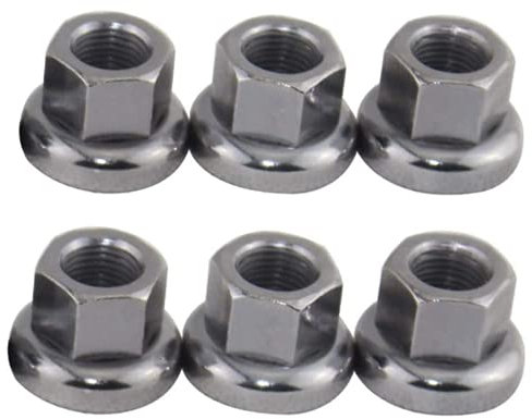 6 Pcs Track Nut Bicycle Wheel Nut Replacement Hub Flange Axle Nut for Cycling Bicycle Mountain Bike