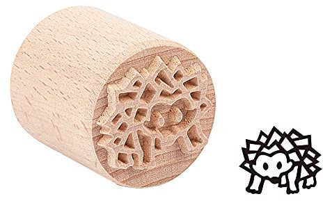 OLYCRAFT Holzkeramik Werkzeuge Briefmarken 35mm Igel Spalte Holzstempel Runde Holzstempel Für Ton Handgefertigter Tonstempel Naturholzstempel